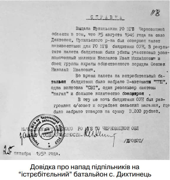 Довідка про напад повстанців на істребків