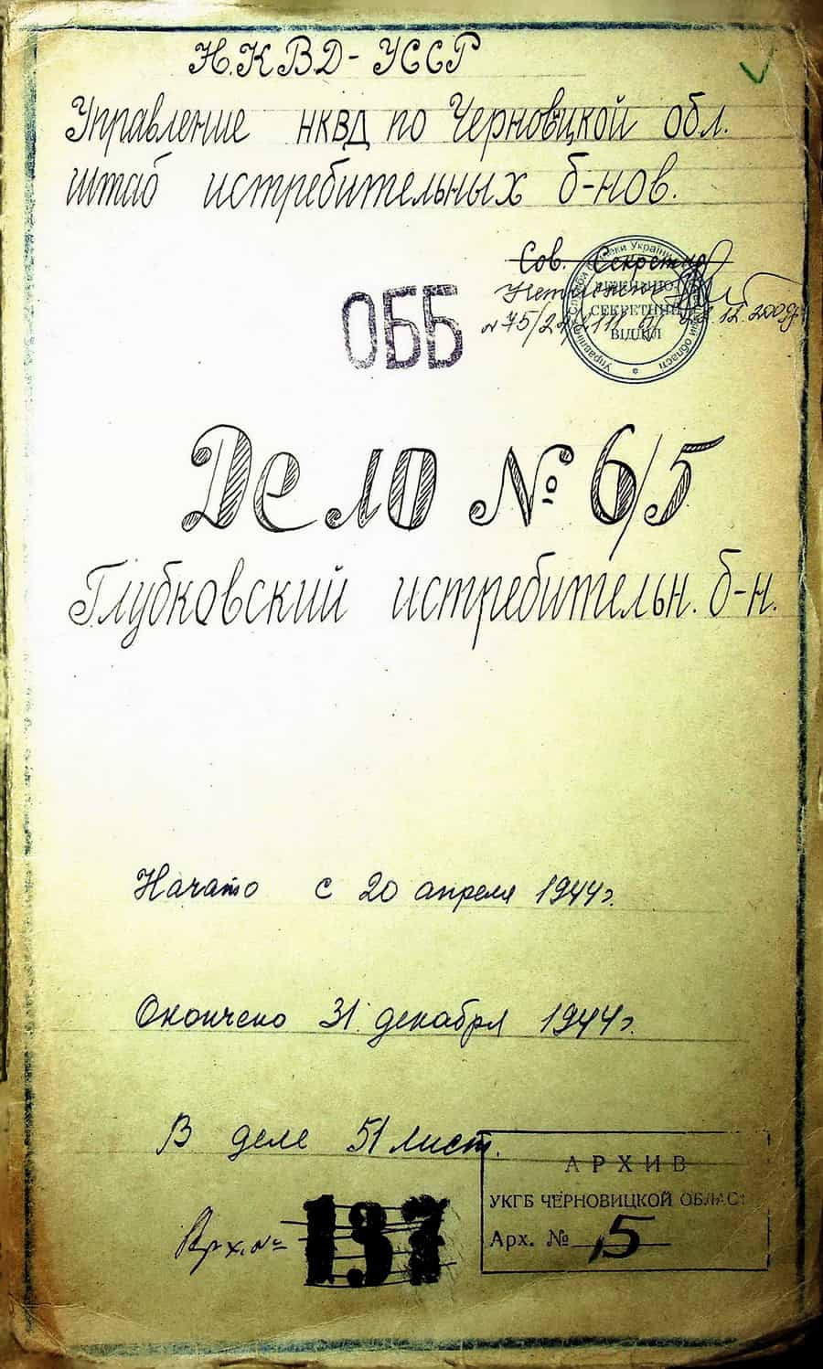 Титульна сторінка справи